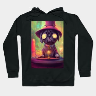 Fantasy Pug Puppy Magical Wizard Hoodie